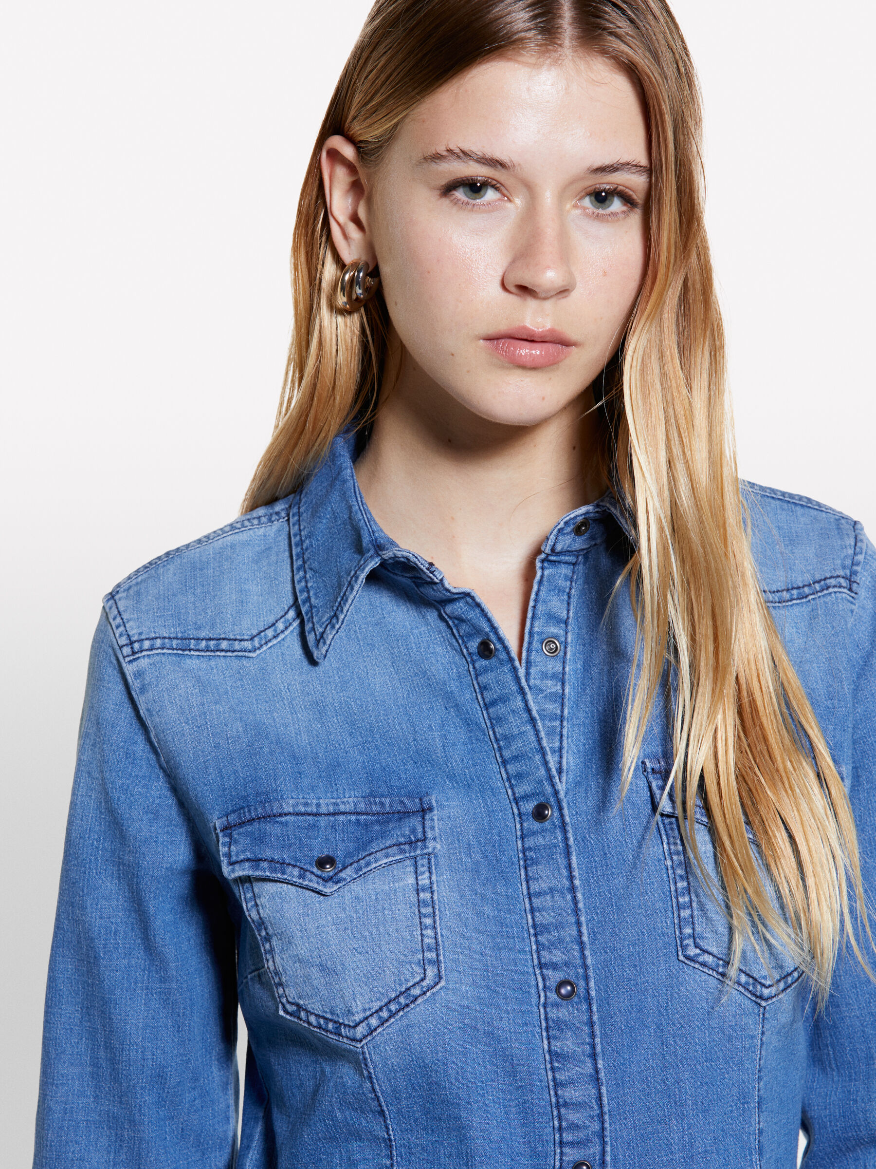 Camicia jeans sisley on sale