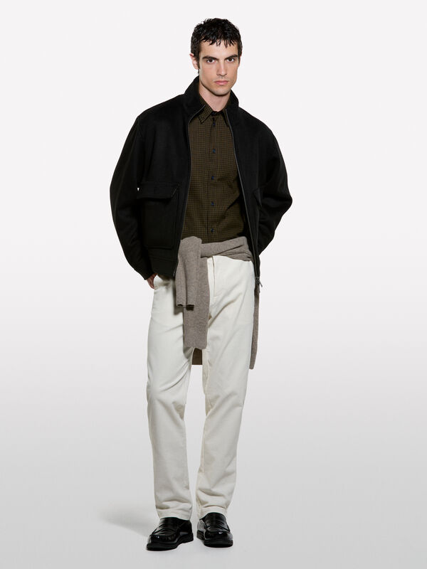 Camicia di flanella scura - camicie regular da uomo | Sisley