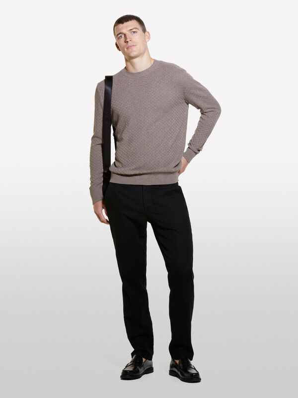 Maglia marrone girocollo - maglie girocollo da uomo | Sisley