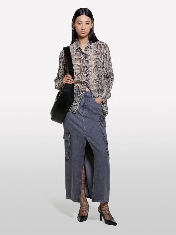 Camicia fantasia pitonata comfort fit - camicie da donna | Sisley