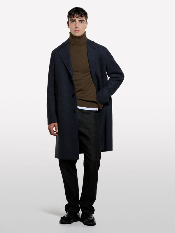 Maglia marrone regular fit con collo alto - maglie collo alto da uomo | Sisley