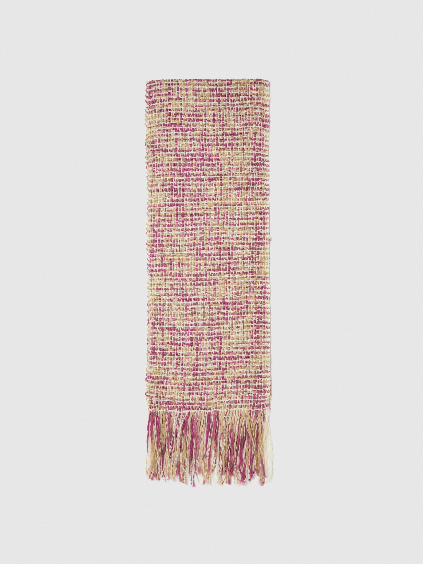 Sisley - Boucle Scarf With Fringe, Woman, Pink