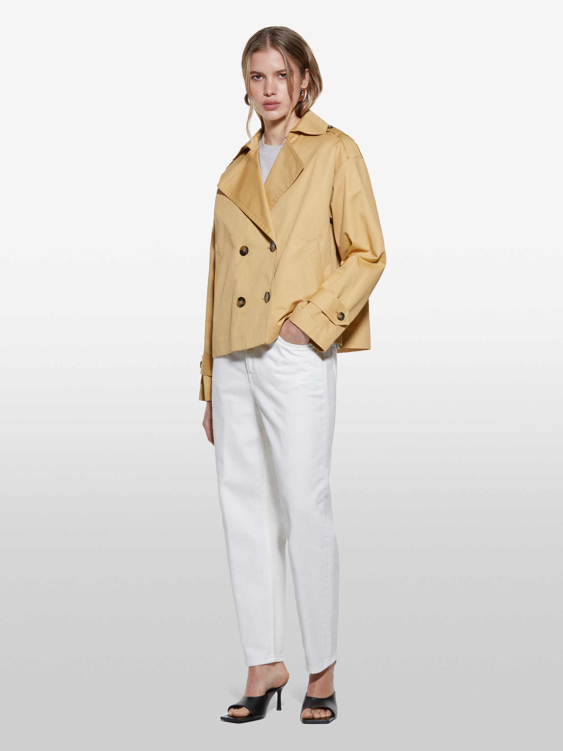  Sisley - Trench Κοντό Μουσταρδί, θήλυ, Μουσταρδι, μέγεθος: XS 2025