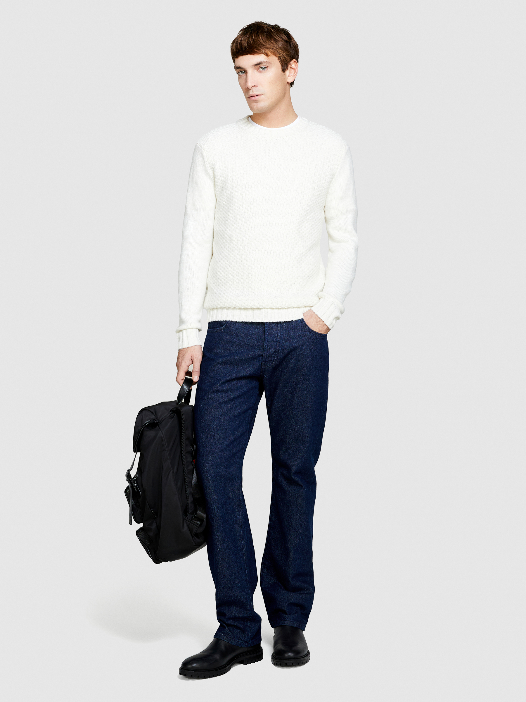 Sisley - Knit Sweater, Man, White, Size: M
