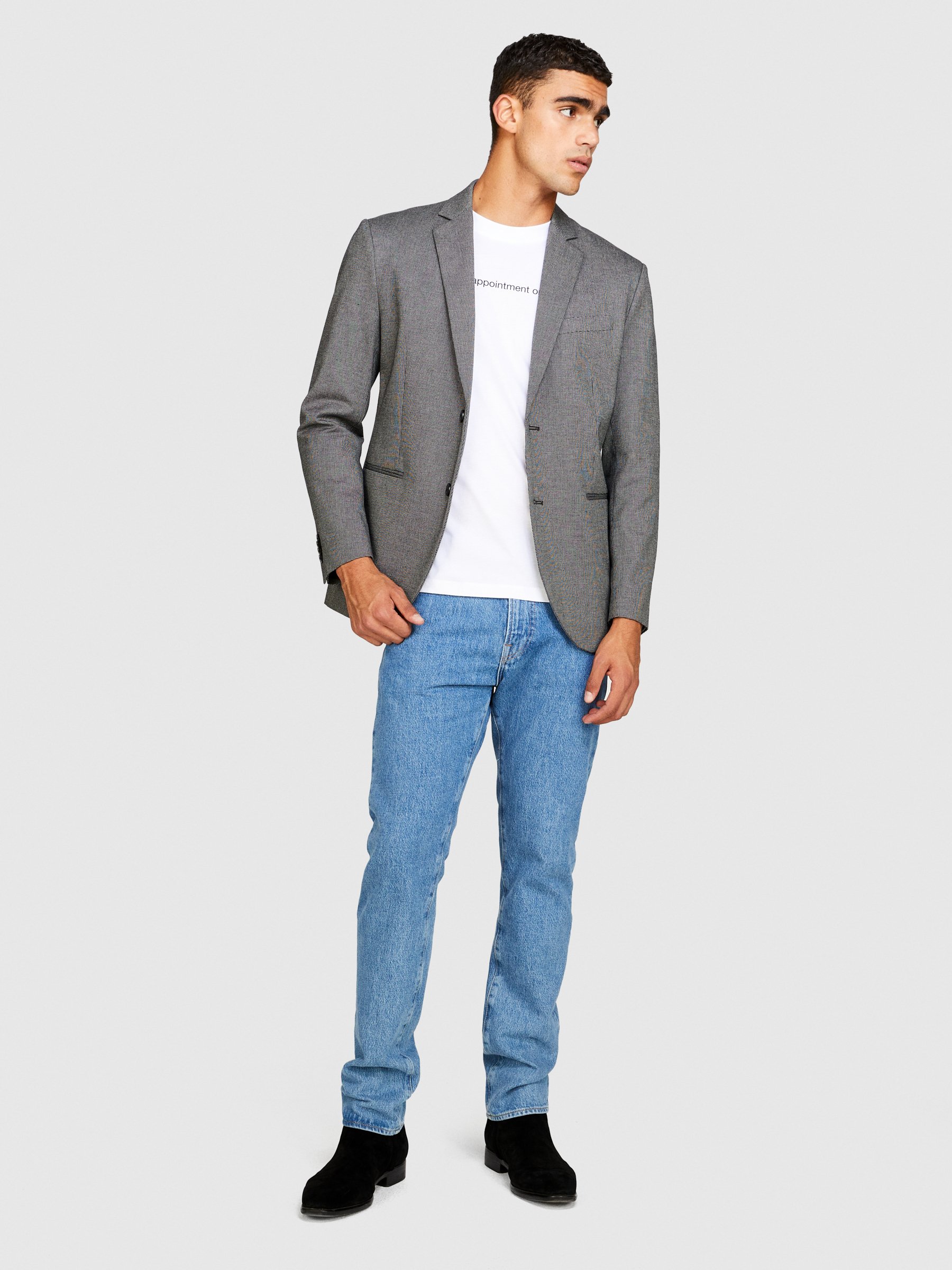 Sisley - Slim Comfort Fit Blazer, Man, Dark Gray, Size: 44