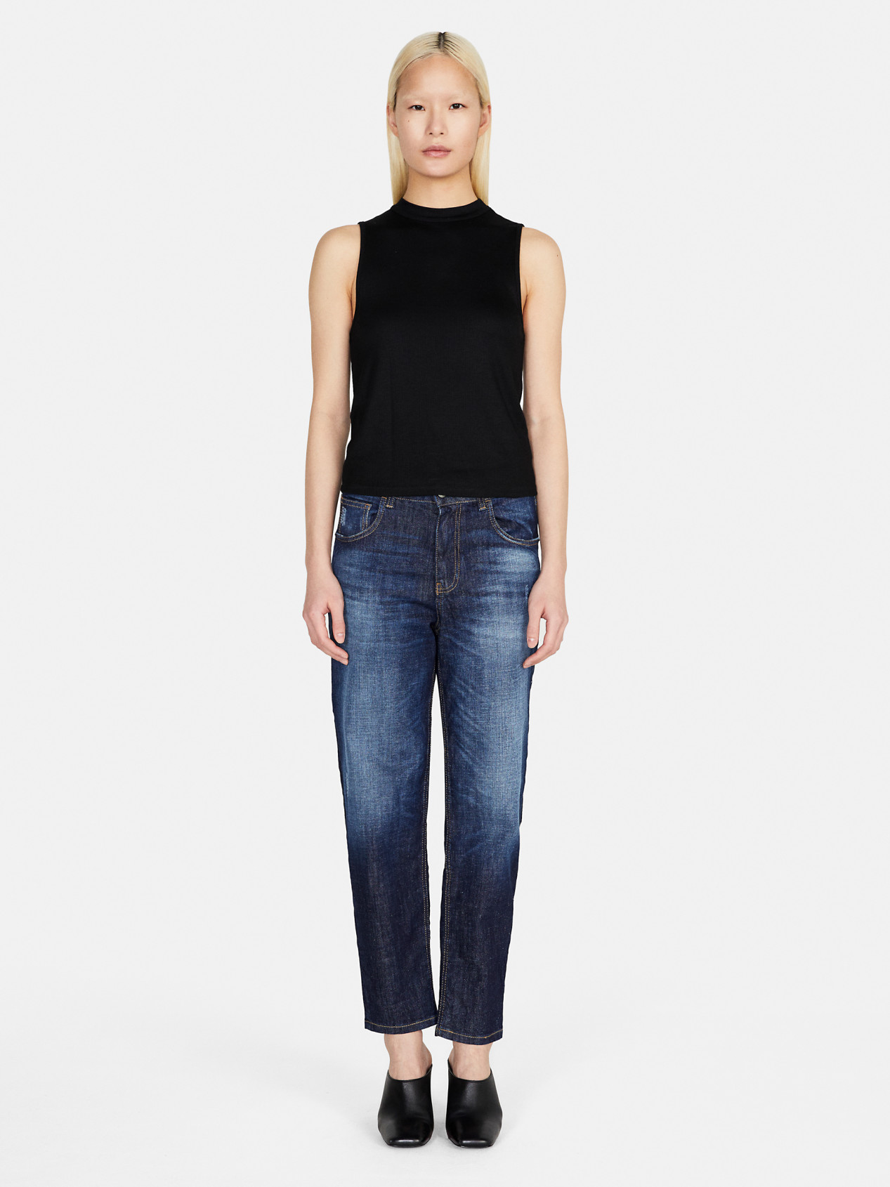 Sisley - Regular Fit Manhattan Jeans, Woman, Dark Blue, Size: 25