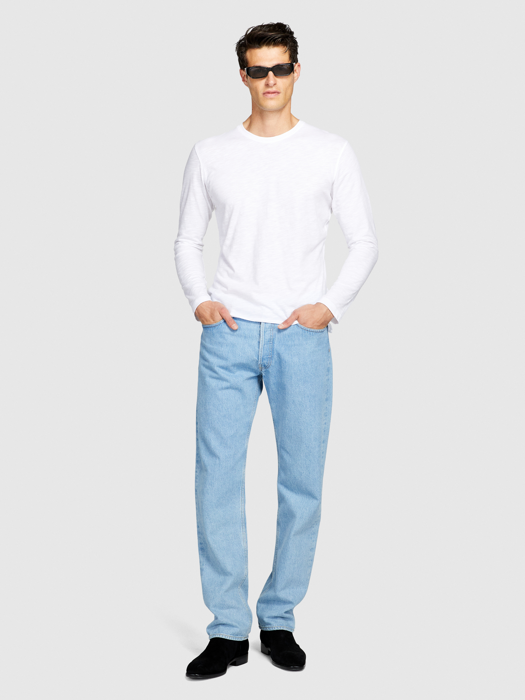 Sisley - Long Sleeve T-shirt, Man, White, Size: XL
