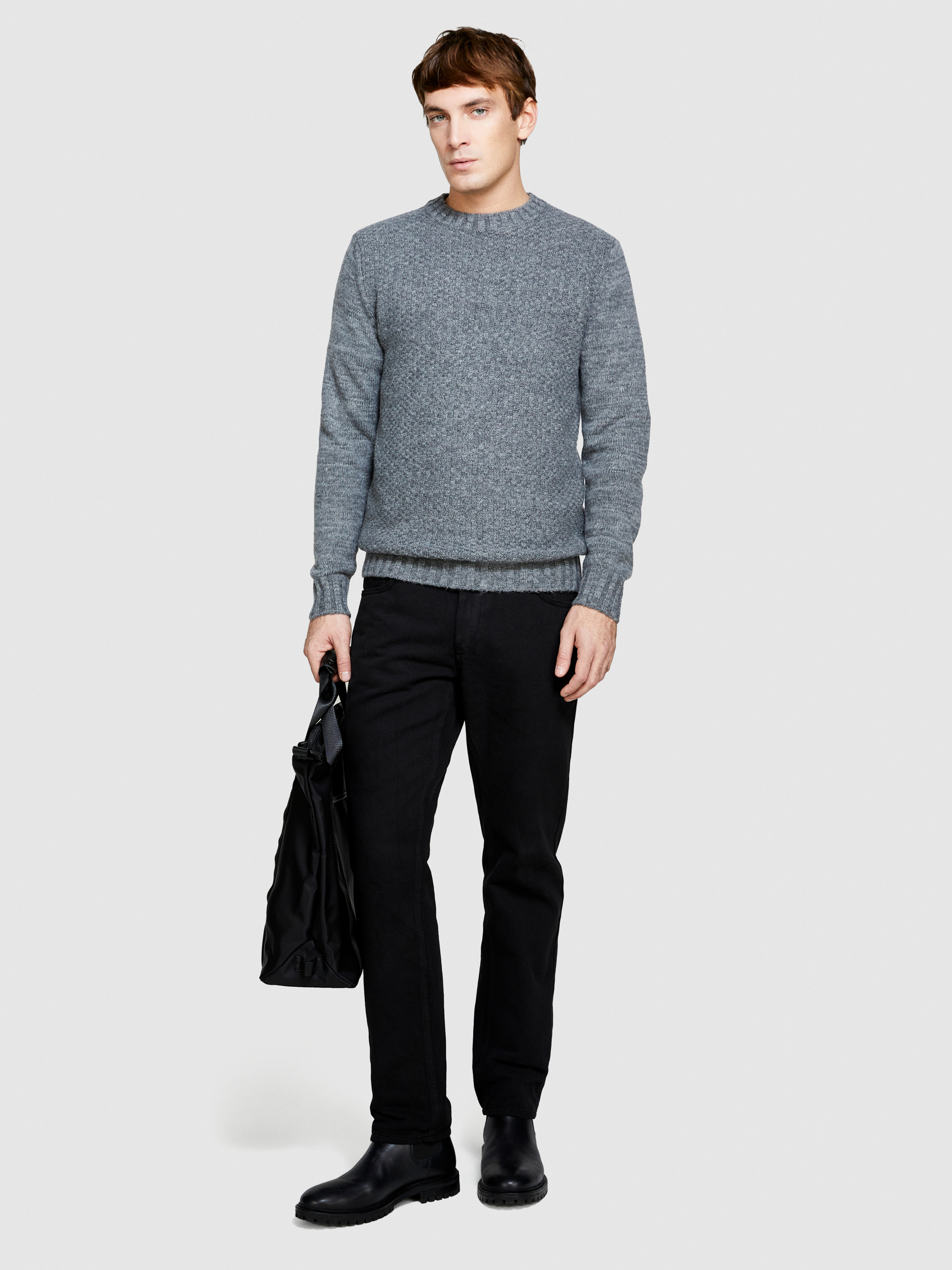 Sisley - Knit Sweater, Man, Gray, Size: L