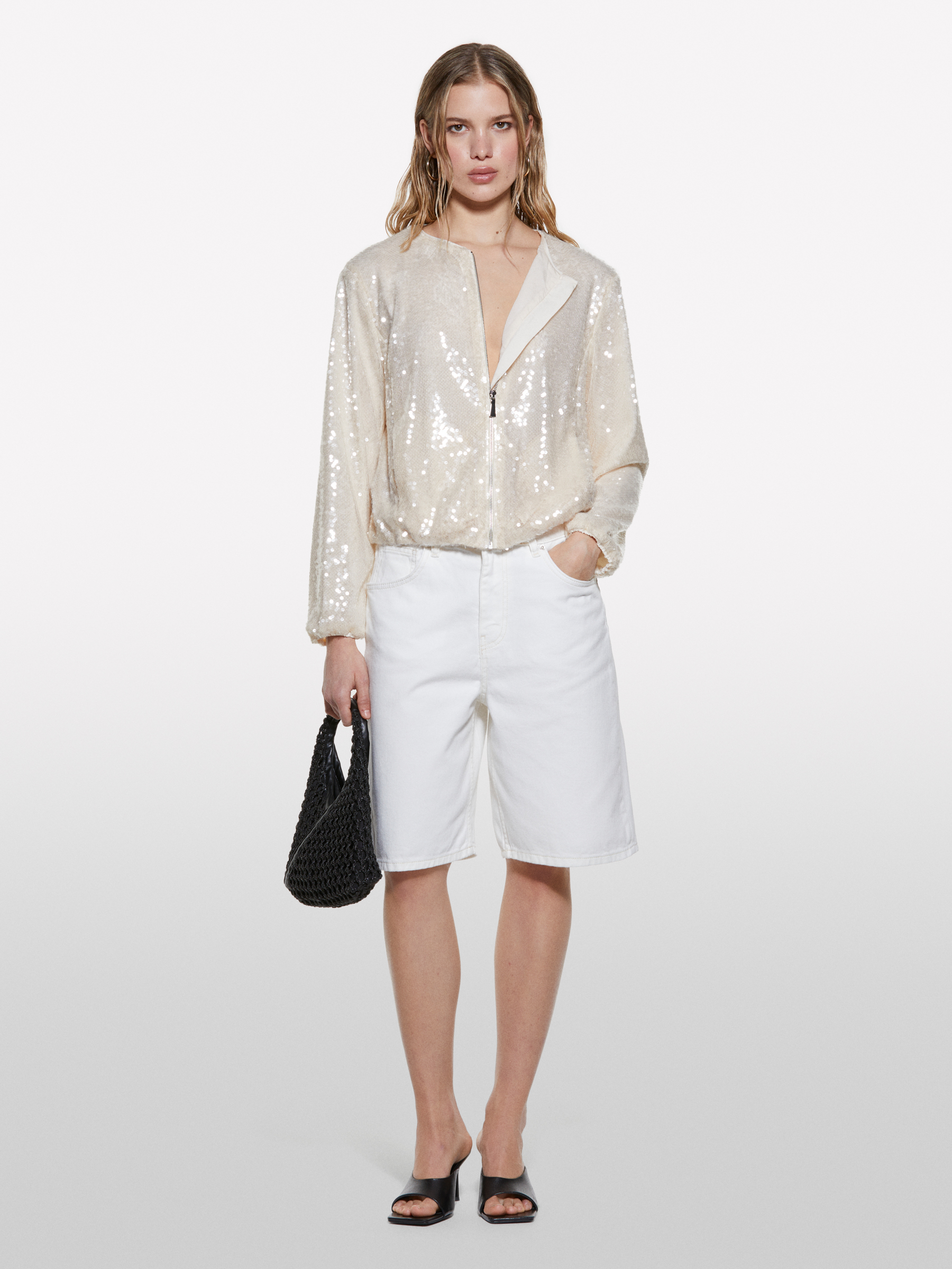  Sisley - Βερμούδα Τζιν Μπεζ Relaxed Fit, θήλυ, Λευκο, μέγεθος: 26 2025