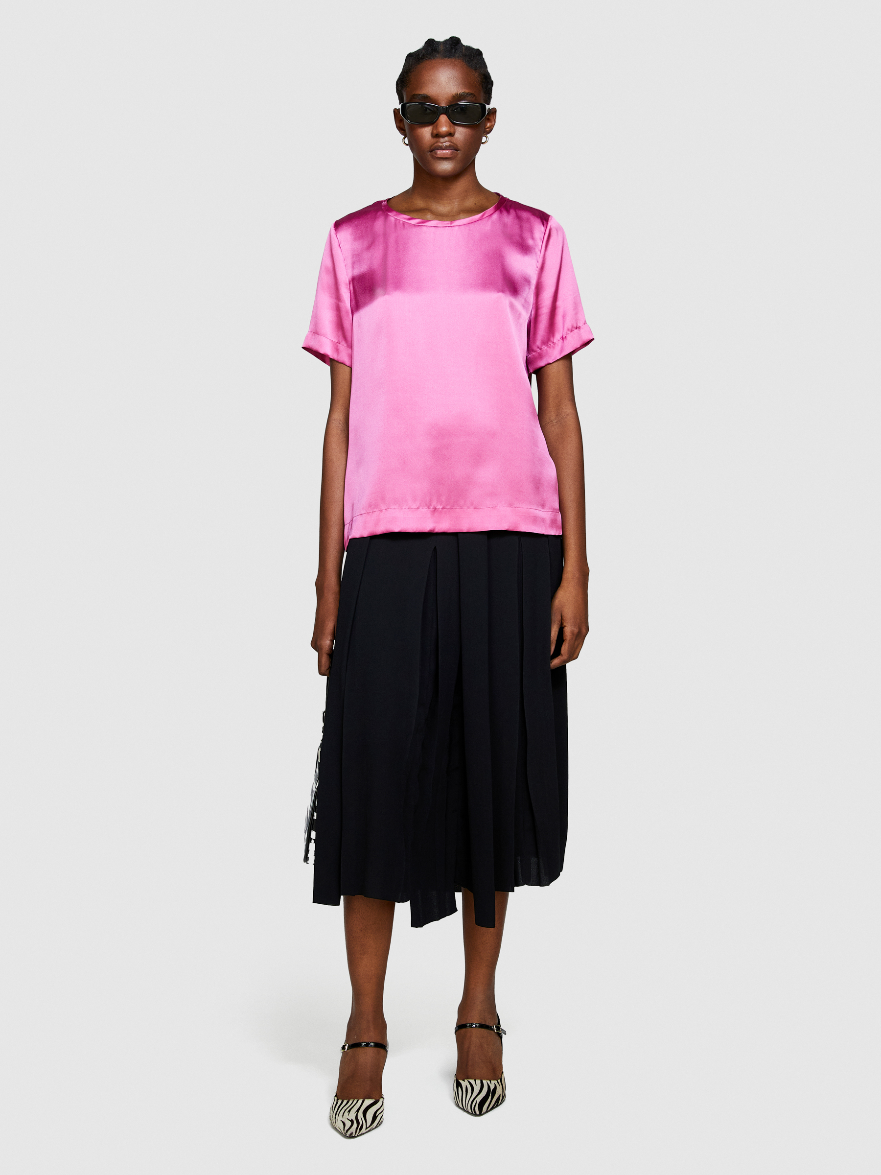 Sisley - Silk Blouse, Woman, Pink, Size: L