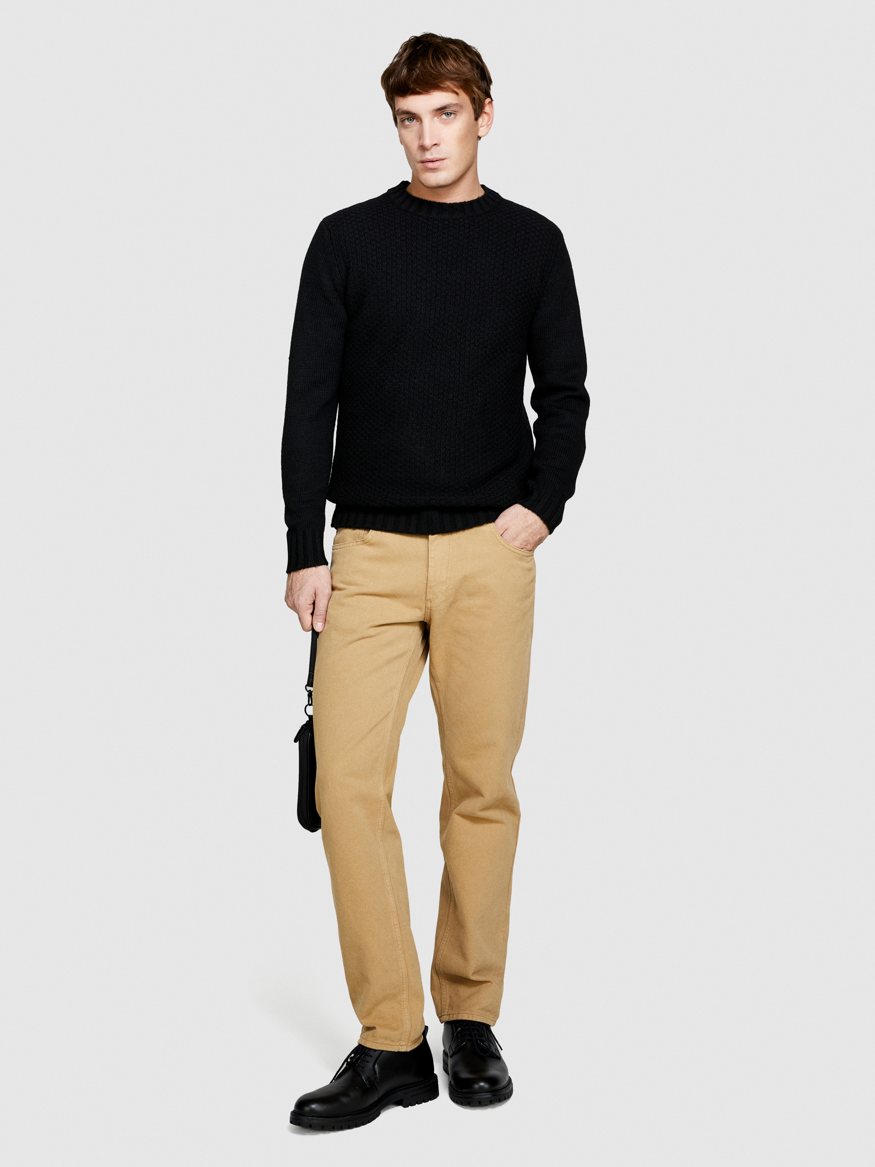 Sisley - Knit Sweater, Man, Black, Size: M