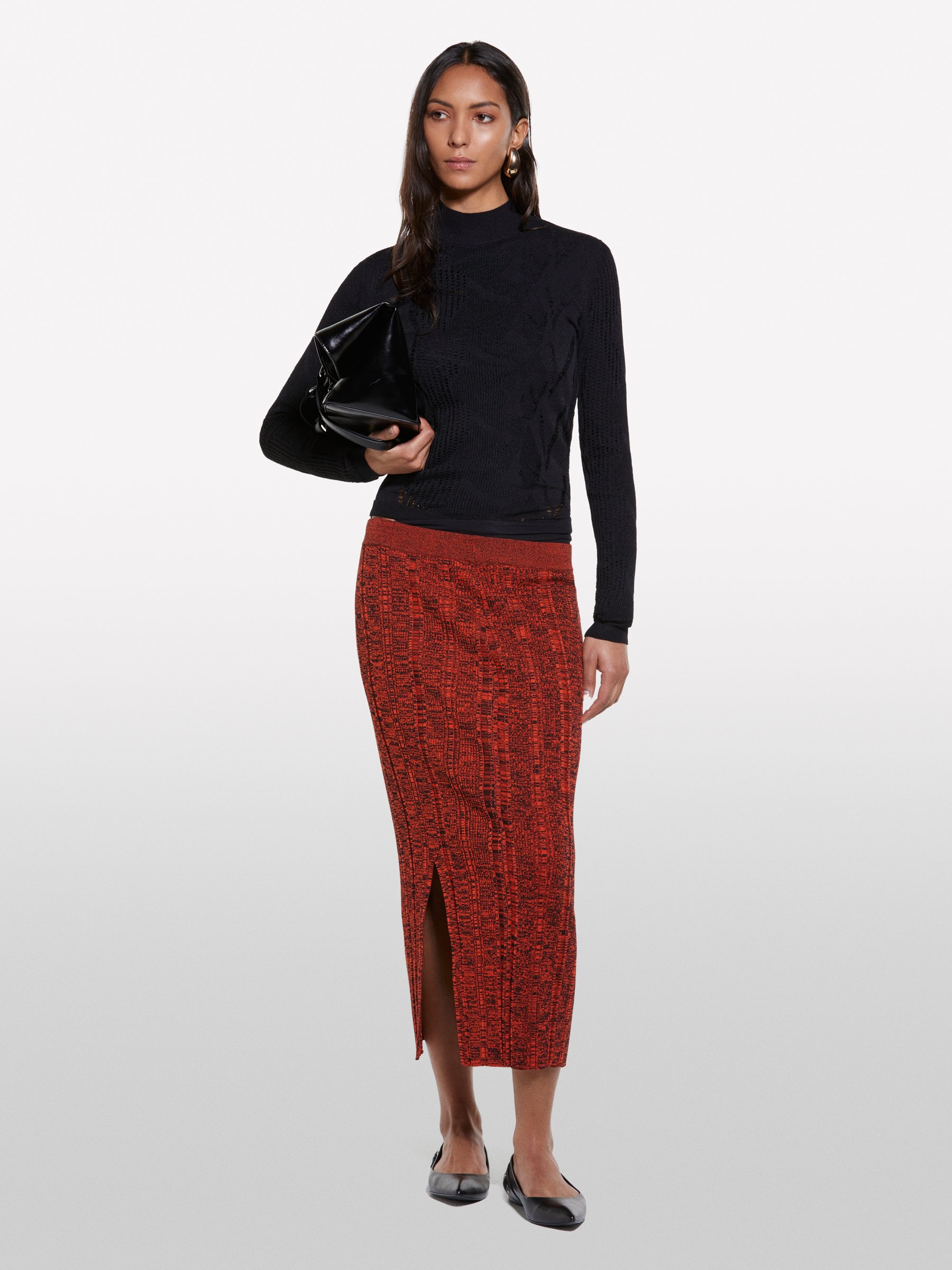 Sisley - Roter Strickrock, Frau, Rot, Größe: M