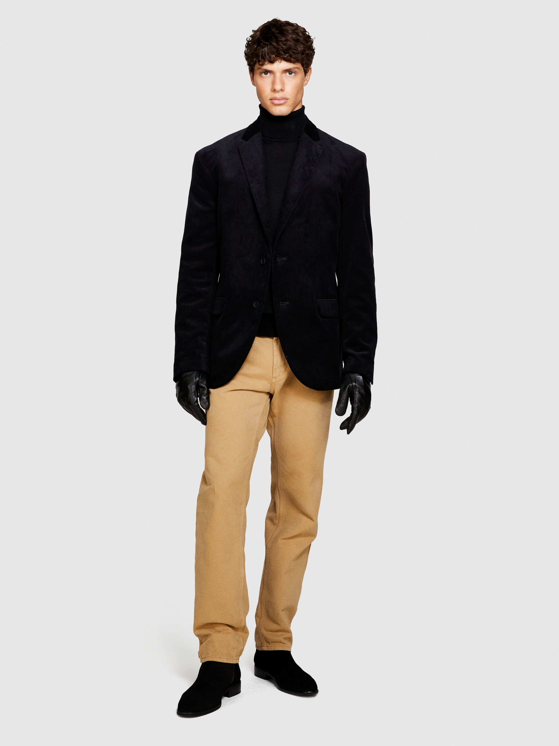 Sisley - Slim Fit High Neck Sweater, Man, Black, Size: EL