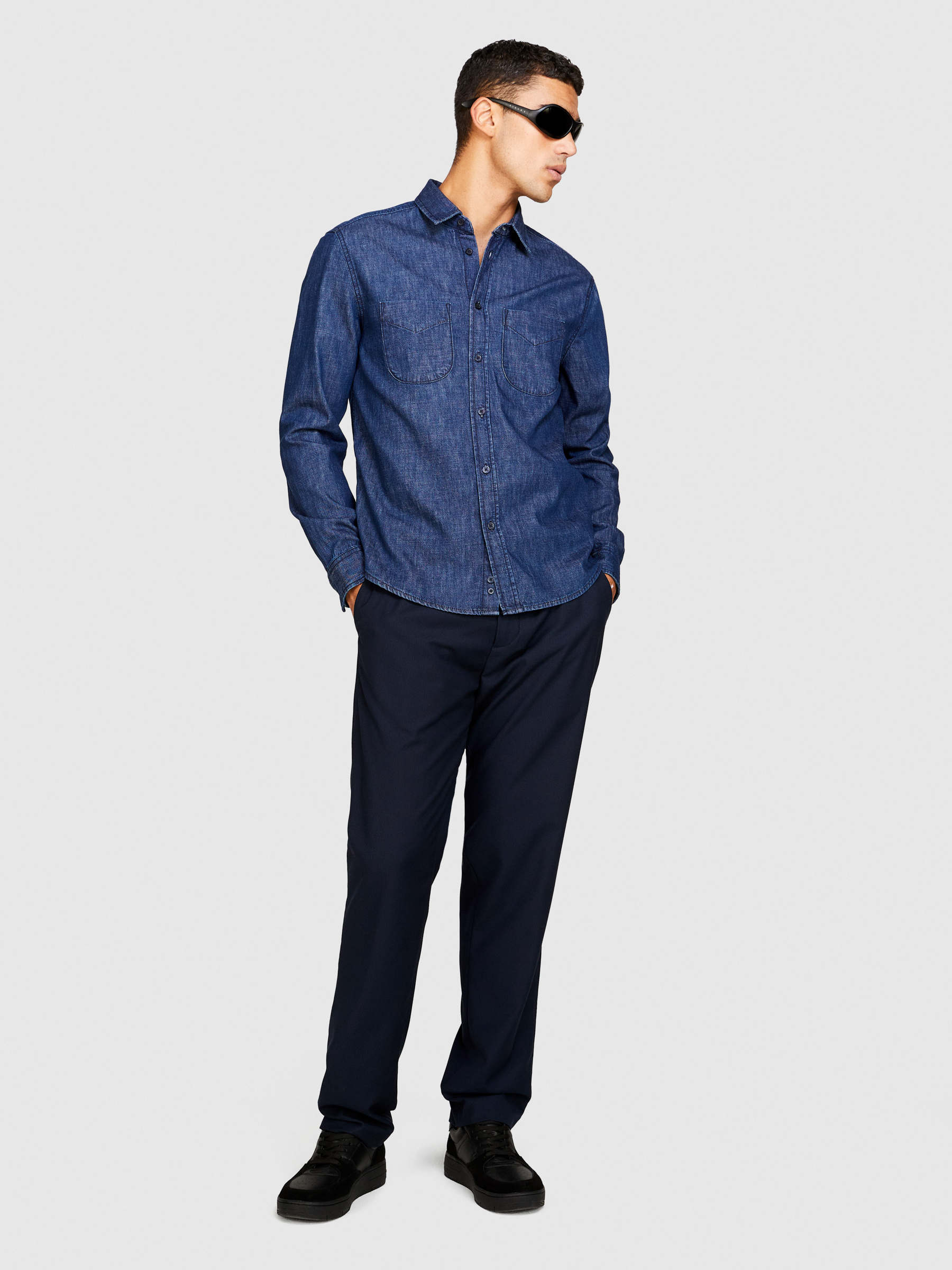 Sisley - Slim Comfort Fit Pants, Man, Dark Blue, Size: 56