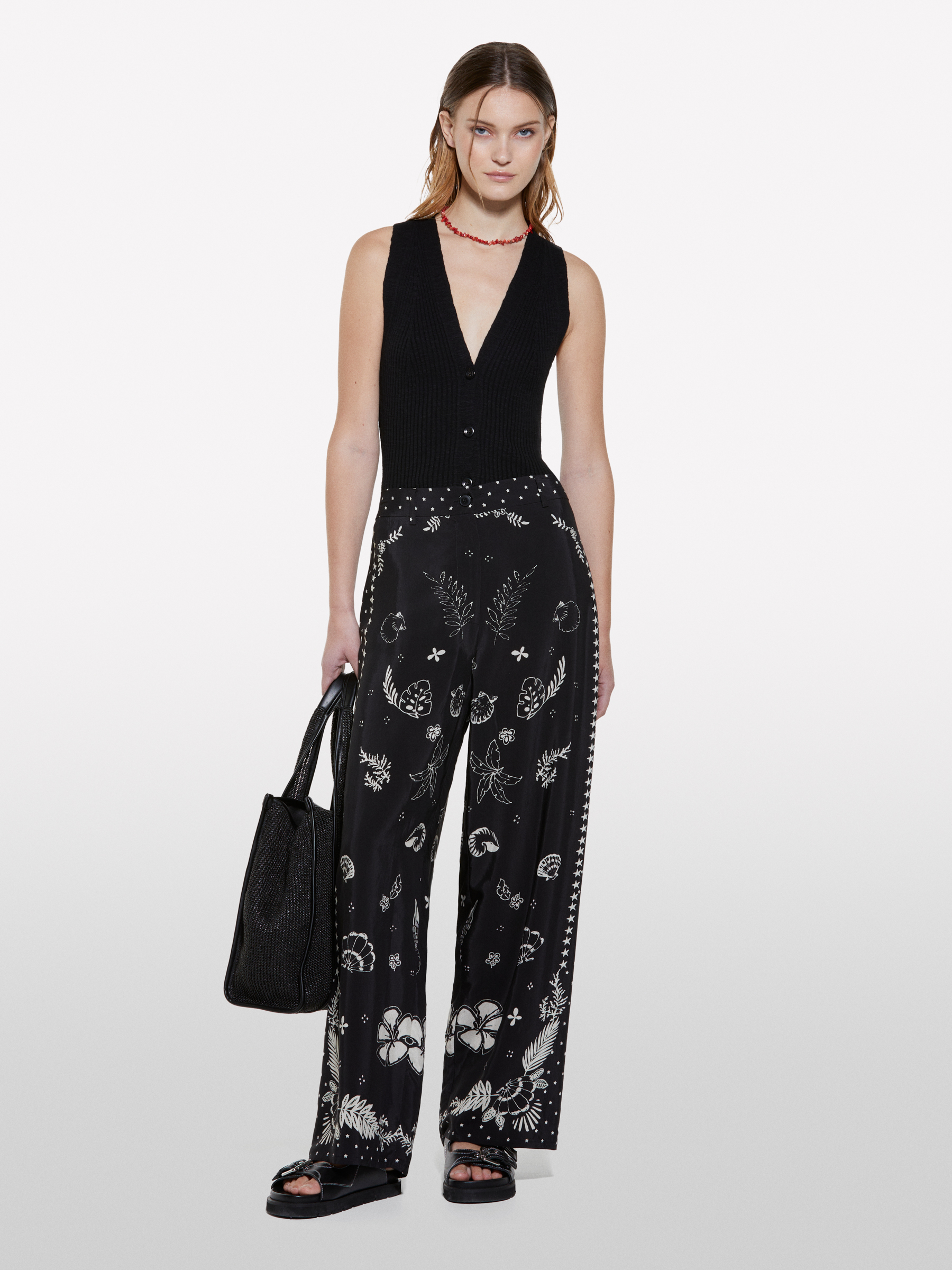 Sisley - Schwarze Strickweste, Frau, Schwarz, Größe: M