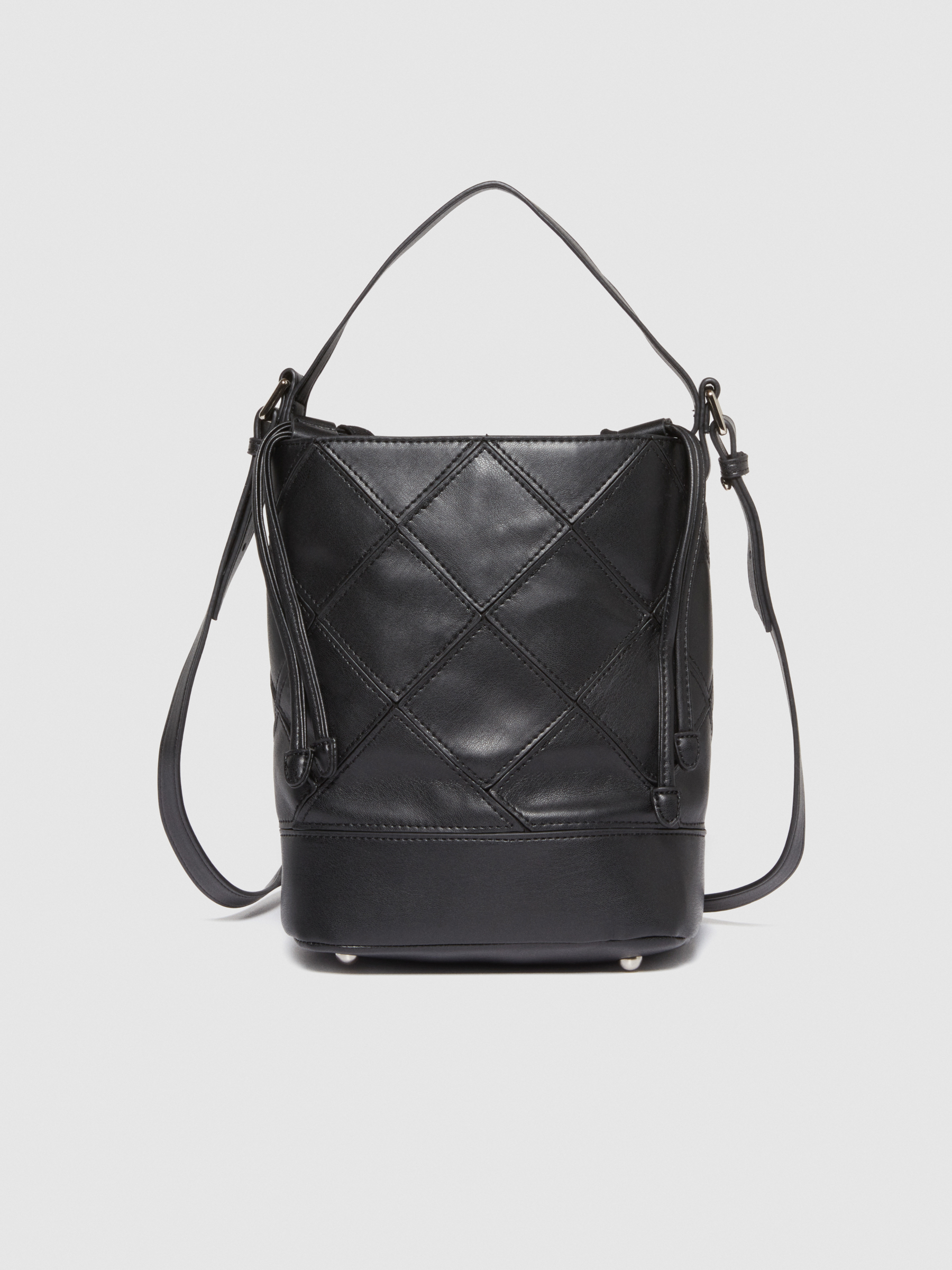 Sisley - Woven-effect Bucket Bag, Woman, Black, Size: ST