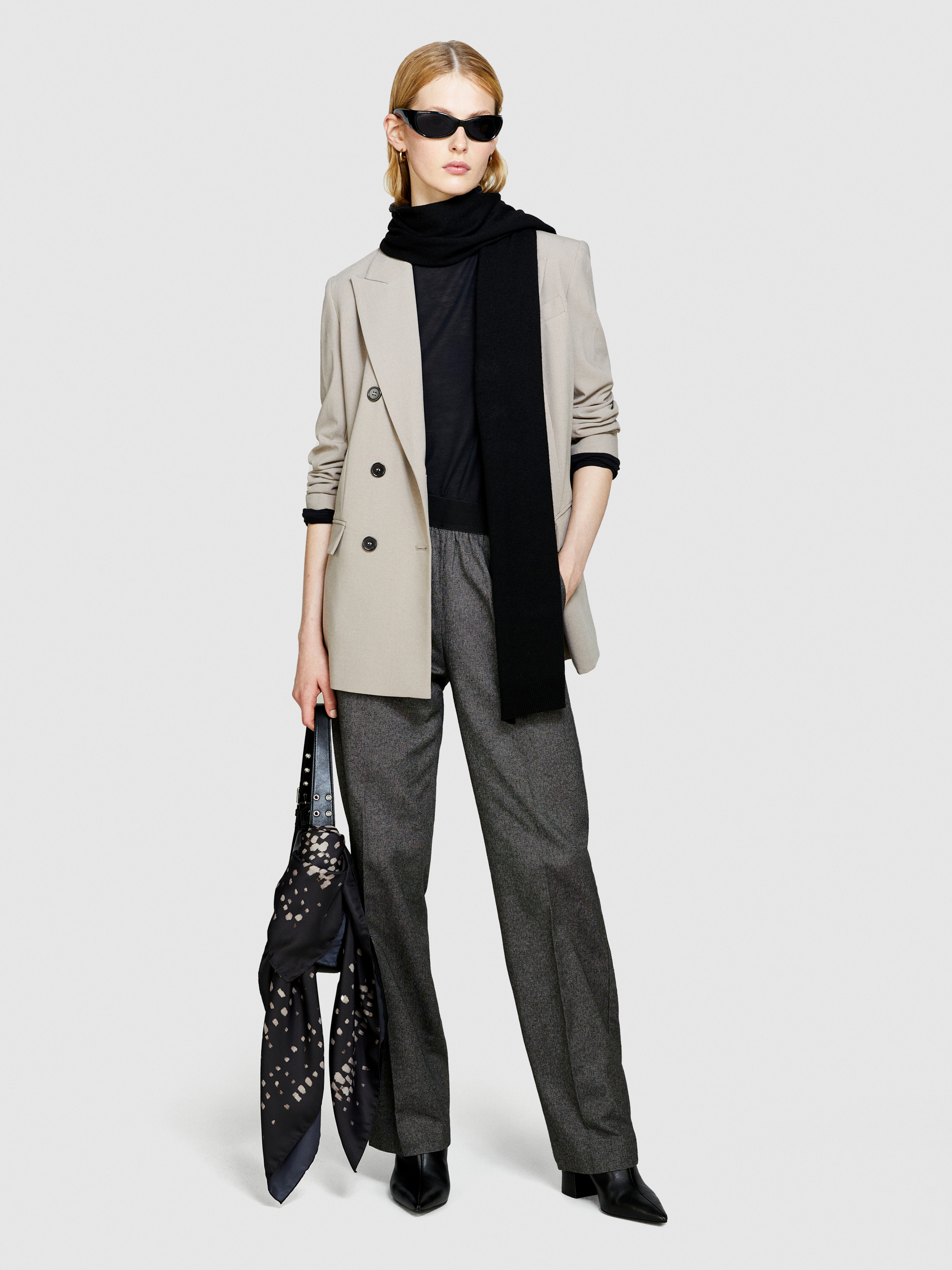 Sisley - Flannel Trousers, Woman, Gray, Size: 38