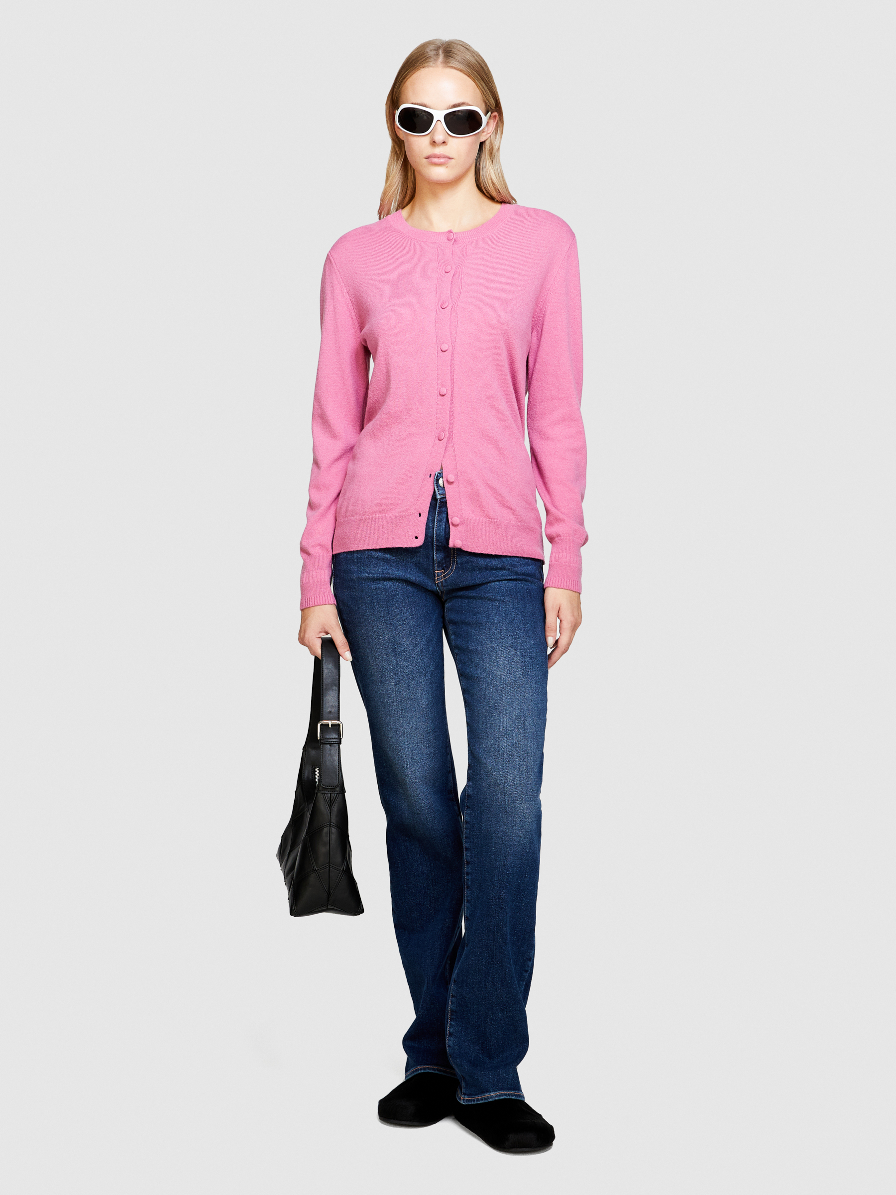 Sisley - Regular Fit Cardigan, Woman, Pink, Size: XS